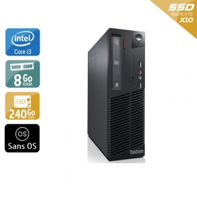 Lenovo ThinkCentre M81 SFF i3 8Go RAM 240Go SSD Sans OS