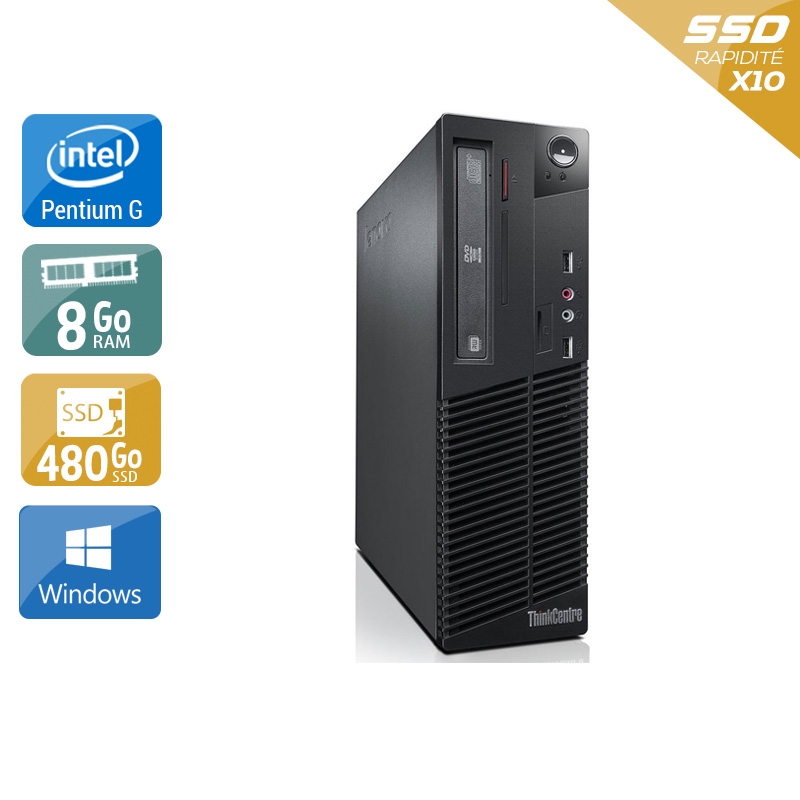 Lenovo ThinkCentre M81 SFF Pentium G Dual Core 8Go RAM 480Go SSD Windows 10