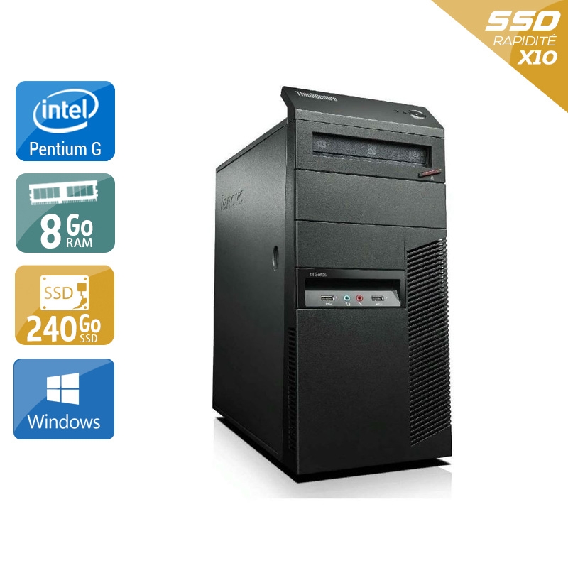 Acheter Lenovo ThinkCentre M81 Tower Pentium G Dual Core - 8Go RAM 240Go SSD Windows 10 Bon étatOccasion certifiée reconditionnée Bon état - 190,83 € Lenovo ThinkCentre M81 Tower Pentium G Dual Core - 8Go RAM 240Go SSD Windows 10 Bon étatOccasion certifiée reconditionnée Bon état - reconditionné disponible sur Kiatoo