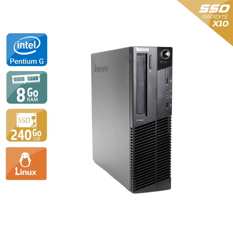 Lenovo ThinkCentre M82 SFF Pentium G Dual Core 8Go RAM 240Go SSD Linux