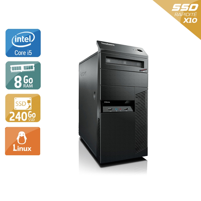 Acheter Lenovo ThinkCentre M90 Tower i5 - 8Go RAM 240Go SSD Linux Très bon étatOccasion certifiée reconditionnée Bon état - 232,50 € Lenovo ThinkCentre M90 Tower i5 - 8Go RAM 240Go SSD Linux Très bon étatOccasion certifiée reconditionnée Bon état - reconditionné disponible sur Kiatoo