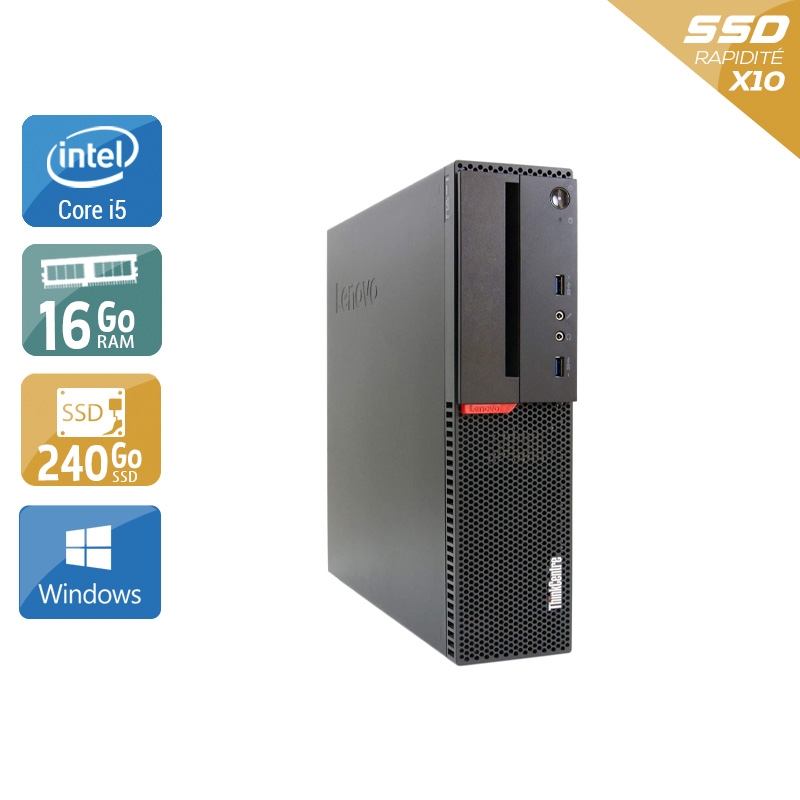 Acheter Lenovo ThinkCentre M900 SFF i5 Gen 6 - 16Go RAM 240Go SSD Windows 10 Très bon étatOccasion certifiée reconditionnée Bon état - 265,84 € Lenovo ThinkCentre M900 SFF i5 Gen 6 - 16Go RAM 240Go SSD Windows 10 Très bon étatOccasion certifiée reconditionnée Bon état - reconditionné disponible sur Kiatoo