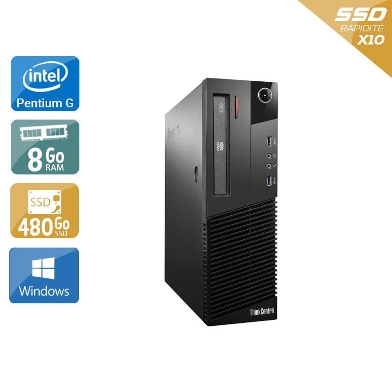 Lenovo ThinkCentre M93 SFF Pentium G Dual Core - 8Go RAM 480Go SSD Windows 10  Très bon étatOccasion certifiée reconditionnée Bon état -  reconditionné disponible sur Kiatoo