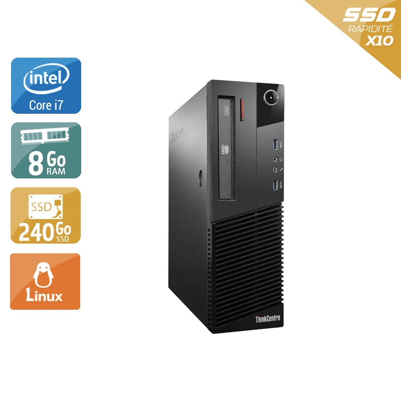 Lenovo ThinkCentre M93 SFF i7 8Go RAM 240Go SSD Linux