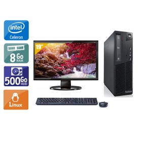 Lenovo ThinkCentre M73 SFF Celeron Dual Core avec Écran 19 pouces 8Go RAM 500Go HDD Linux