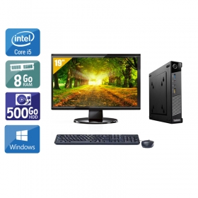 Lenovo ThinkCentre M73 Tiny i5 avec Écran 19 pouces 8Go RAM 500Go HDD Windows 10