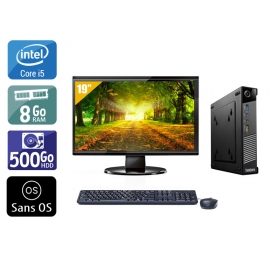 Lenovo ThinkCentre M73 Tiny i5 avec Écran 19 pouces 8Go RAM 500Go HDD Sans OS