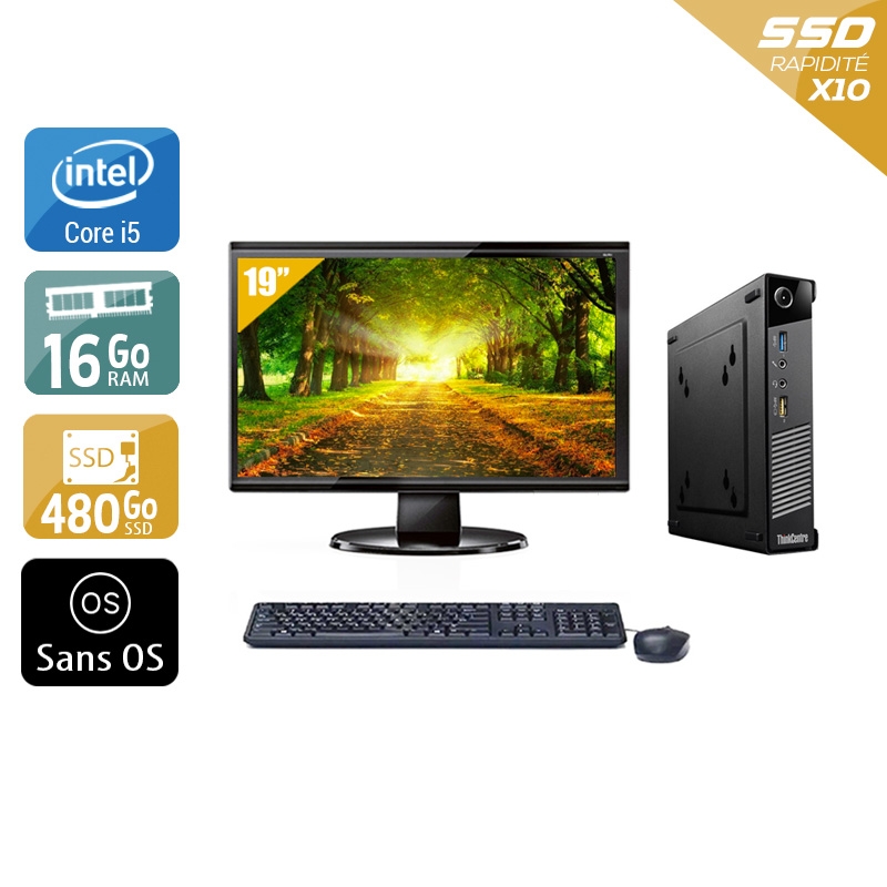 Acheter Lenovo ThinkCentre M73 Tiny i5 + Écran - 19'' 16Go RAM 480Go SSD Sans OS Bon étatOccasion certifiée reconditionnée Bon état - 299,17 € Lenovo ThinkCentre M73 Tiny i5 + Écran - 19'' 16Go RAM 480Go SSD Sans OS Bon étatOccasion certifiée reconditionnée Bon état - reconditionné disponible sur Kiatoo