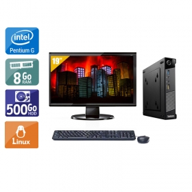 Lenovo ThinkCentre M73 Tiny Pentium G Dual Core avec Écran 19 pouces 8Go RAM 500Go HDD Linux