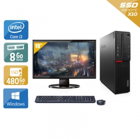 Lenovo ThinkCentre M800 SFF i3 Gen 6 avec Écran 19 pouces 8Go RAM 480Go SSD Windows 10