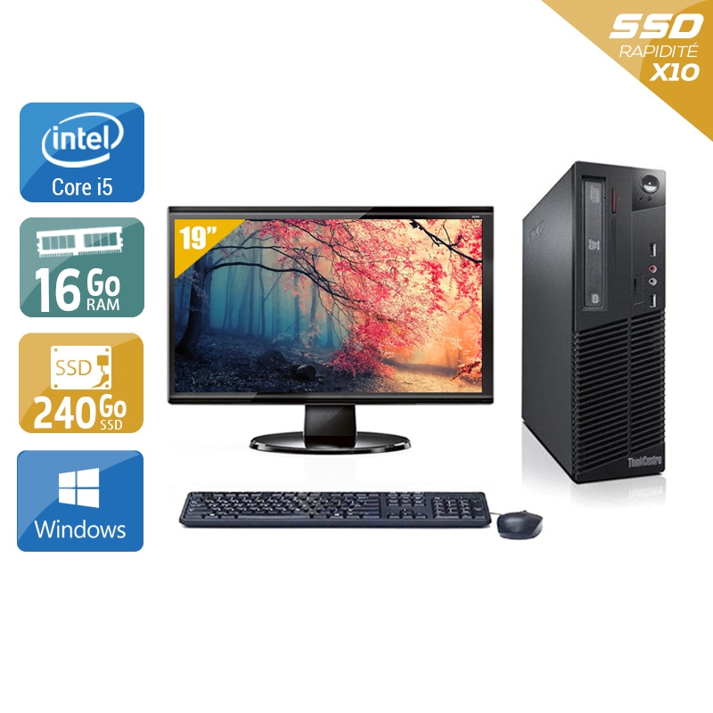 Acheter Lenovo ThinkCentre M81 SFF i5 + Écran - 19'' 16Go RAM 240Go SSD Windows 10 Bon étatOccasion certifiée reconditionnée Bon état - 257,50 € Lenovo ThinkCentre M81 SFF i5 + Écran - 19'' 16Go RAM 240Go SSD Windows 10 Bon étatOccasion certifiée reconditionnée Bon état - reconditionné disponible sur Kiatoo