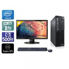 Lenovo ThinkCentre M81 SFF i5 avec Écran 19 pouces 8Go RAM 500Go HDD Sans OS