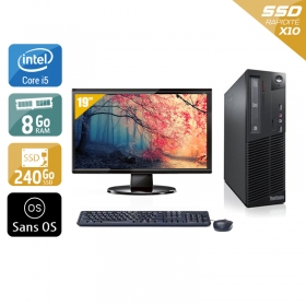 Lenovo ThinkCentre M81 SFF i5 avec Écran 19 pouces 8Go RAM 240Go SSD Sans OS