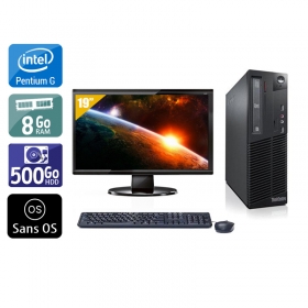 Lenovo ThinkCentre M81 SFF Pentium G Dual Core avec Écran 19 pouces 8Go RAM 500Go HDD Sans OS