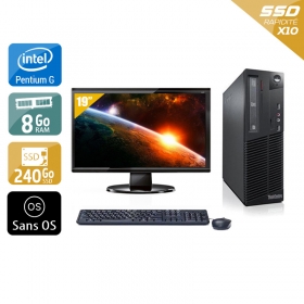 Lenovo ThinkCentre M81 SFF Pentium G Dual Core avec Écran 19 pouces 8Go RAM 240Go SSD Sans OS