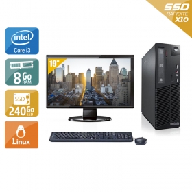 Lenovo ThinkCentre M82 SFF i3 avec Écran 19 pouces 8Go RAM 240Go SSD Linux