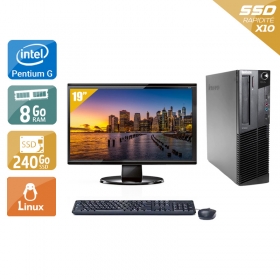 Lenovo ThinkCentre M82 SFF Pentium G Dual Core avec Écran 19 pouces 8Go RAM 240Go SSD Linux