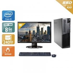Lenovo ThinkCentre M83 SFF i5 avec Écran 19 pouces 8Go RAM 240Go SSD Linux