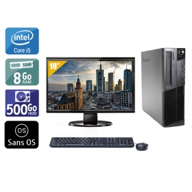 Lenovo ThinkCentre M83 SFF i5 avec Écran 19 pouces 8Go RAM 500Go HDD Sans OS