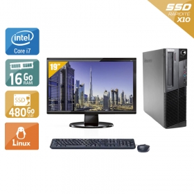 Lenovo ThinkCentre M83 SFF i7 avec Écran 19 pouces 16Go RAM 480Go SSD Linux