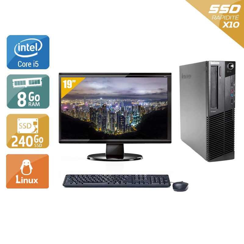 Acheter Lenovo ThinkCentre M90 SFF i5 + Écran - 19'' 8Go RAM 240Go SSD Linux Bon étatOccasion certifiée reconditionnée Bon état - 224,17 € Lenovo ThinkCentre M90 SFF i5 + Écran - 19'' 8Go RAM 240Go SSD Linux Bon étatOccasion certifiée reconditionnée Bon état - reconditionné disponible sur Kiatoo