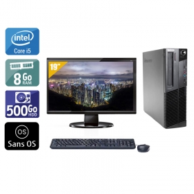 Lenovo ThinkCentre M90 SFF i5 avec Écran 19 pouces 8Go RAM 500Go HDD Sans OS