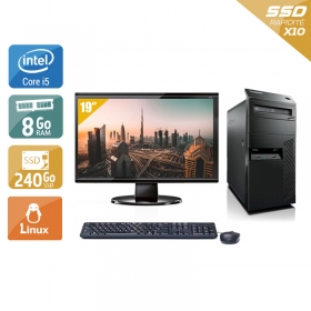 Lenovo ThinkCentre M90 Tower i5 avec Écran 19 pouces 8Go RAM 240Go SSD Linux