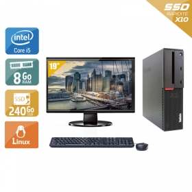 Lenovo ThinkCentre M900 SFF i5 Gen 6 avec Écran 19 pouces 8Go RAM 240Go SSD Linux