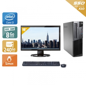 Lenovo ThinkCentre M91 SFF i3 avec Écran 19 pouces 8Go RAM 240Go SSD Linux