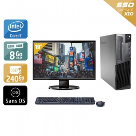 Lenovo ThinkCentre M91 SFF i7 avec Écran 19 pouces 8Go RAM 240Go SSD Sans OS