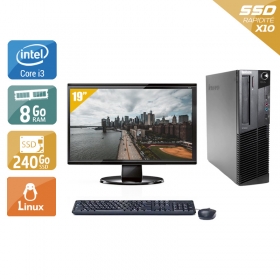 Lenovo ThinkCentre M92 SFF i3 avec Écran 19 pouces 8Go RAM 240Go SSD Linux
