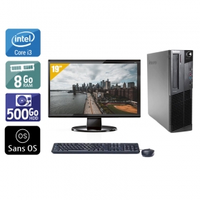 Lenovo ThinkCentre M92 SFF i3 avec Écran 19 pouces 8Go RAM 500Go HDD Sans OS