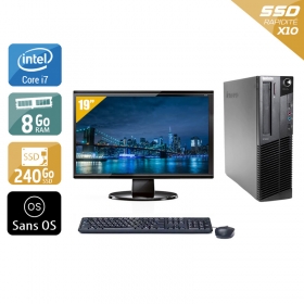 Lenovo ThinkCentre M92 SFF i7 avec Écran 19 pouces 8Go RAM 240Go SSD Sans OS