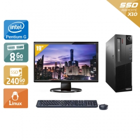 Lenovo ThinkCentre M93 SFF Pentium G Dual Core avec Écran 19 pouces 8Go RAM 240Go SSD Linux
