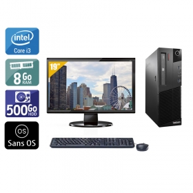 Lenovo ThinkCentre M93 SFF i3 avec Écran 19 pouces 8Go RAM 500Go HDD Sans OS