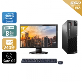 Lenovo ThinkCentre M93 SFF i7 avec Écran 19 pouces 8Go RAM 240Go SSD Sans OS