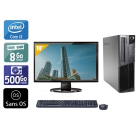Lenovo ThinkCentre M83 SFF i3 avec Écran 19 pouces 8Go RAM 500Go HDD Sans OS