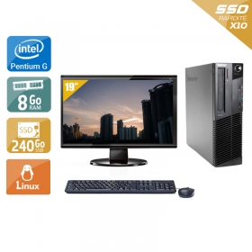 Lenovo ThinkCentre M83 SFF Pentium G Dual Core avec Écran 19 pouces 8Go RAM 240Go SSD Linux