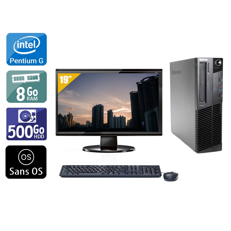 Acheter Lenovo ThinkCentre M83 SFF Pentium G Dual Core + Écran - 19'' 8Go RAM 500Go HDD Sans OS Bon étatOccasion certifiée reconditionnée Bon état - 224,17 € Lenovo ThinkCentre M83 SFF Pentium G Dual Core + Écran - 19'' 8Go RAM 500Go HDD Sans OS Bon étatOccasion certifiée reconditionnée Bon état - reconditionné disponible sur Kiatoo