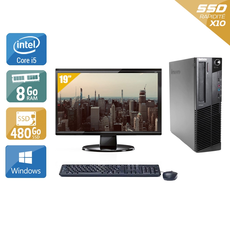 Acheter Lenovo ThinkCentre M82 SFF i5 + Écran - 19'' 8Go RAM 480Go SSD Windows 10 Bon étatOccasion certifiée reconditionnée - 265,83 € Lenovo ThinkCentre M82 SFF i5 + Écran - 19'' 8Go RAM 480Go SSD Windows 10 Bon étatOccasion certifiée reconditionnée - reconditionné disponible sur Kiatoo