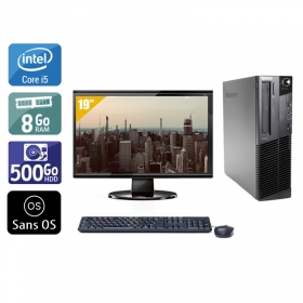 Lenovo ThinkCentre M82 SFF i5 avec Écran 19 pouces 8Go RAM 500Go HDD Sans OS