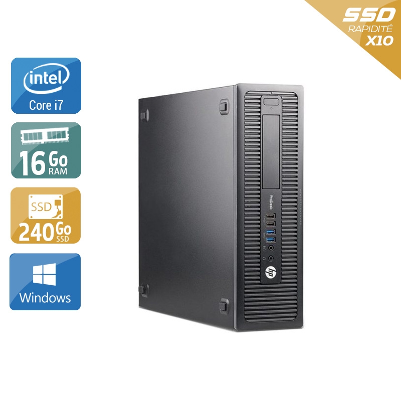 HP ProDesk 600 G1 SFF i7 16Go RAM 240Go SSD Windows 10