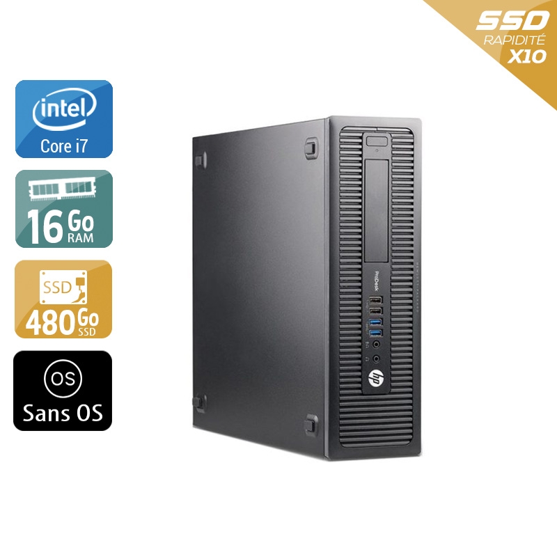 HP ProDesk 600 G1 SFF i7 16Go RAM 480Go SSD Sans OS