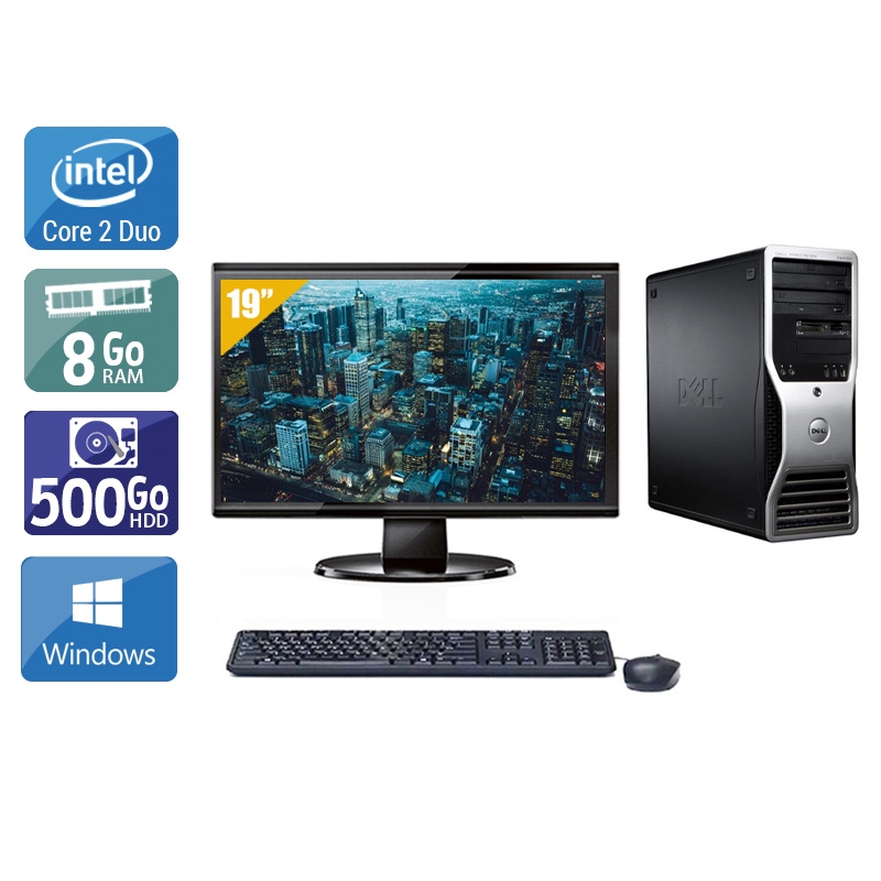 Dell Precision T3400 Tower Core 2 Duo + Écran - 19'' 8Go RAM 500Go HDD Windows 10  Bon étatOccasion certifiée reconditionnée Bon état -  reconditionné disponible sur Kiatoo