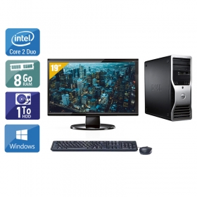 Dell Précision T3400 Tower Core 2 Duo avec Écran 19 pouces 8Go RAM 1To HDD Windows 10