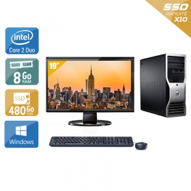 Dell Précision 390 Tower Core 2 Duo avec Écran 19 pouces 8Go RAM 480Go SSD Windows 10