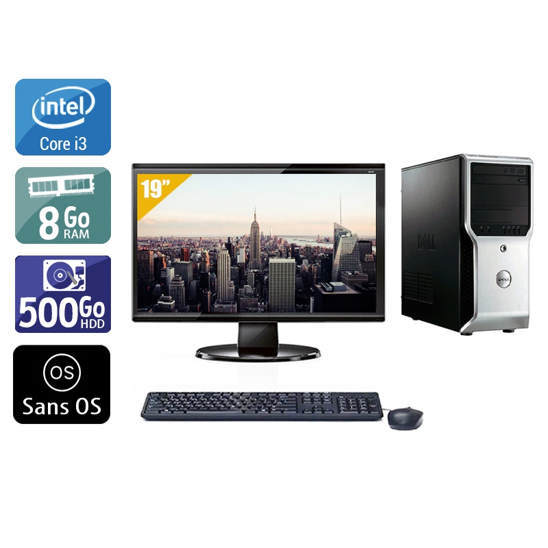 Dell Precision T1500 Tower i3 + Écran - 19'' 8Go RAM 500Go HDD Sans OS  Bon étatOccasion certifiée reconditionnée Bon état -  reconditionné disponible sur Kiatoo