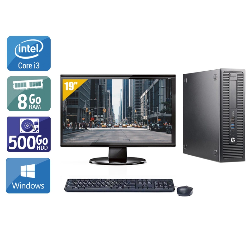 HP ProDesk 600 G1 SFF i3 + Écran - 19'' 8Go RAM 500Go HDD Windows 10  Très bon étatOccasion certifiée reconditionnée Bon état -  reconditionné disponible sur Kiatoo
