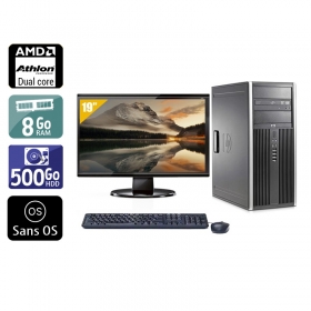 HP Compaq dc5850 Tower AMD Athlon Dual Core avec Écran 19 pouces 8Go RAM 500Go HDD Sans OS