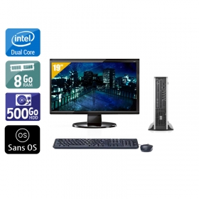 HP Compaq Elite 8000 USDT Dual Core avec Écran 19 pouces 8Go RAM 500Go HDD Sans OS